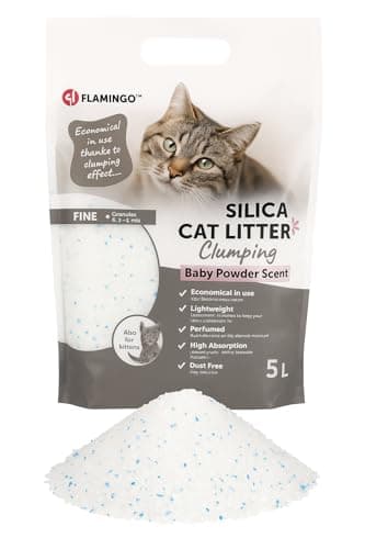 Litère pour chats Flamingo, granulés de charbon, parfum neutre, douce pour les pattes, 5L pour 6 semaines, neutralise le — 5L pour 6 SEMAINES NEUTRE