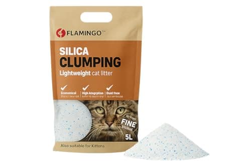 Litère pour chats Flamingo, granulés de charbon, parfum neutre, douce pour les pattes, 5L pour 6 semaines, neutralise le