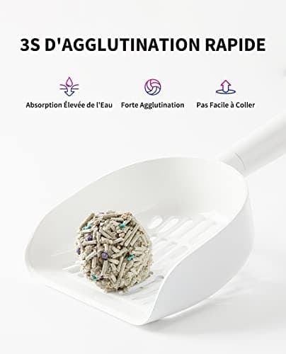 Litière Tofu PETKIT 5 en 1 sans Odeur, Charbon Actif, Ultra Absorbante et Séchage Rapide (Quatre Sacs)