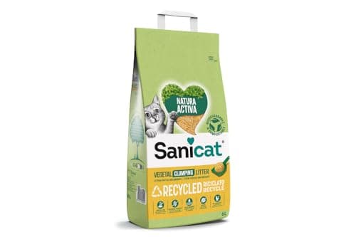 Sanicat | Litière végétale agglomérante Natura Activa - Absorption supérieure et formation de blocs solides | Convient a