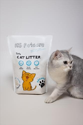 HS Petcare Litière Agglomérante Biologique Naturelle pour Chat - Contrôle des Odeurs Agglomérantes - Sans Poussière