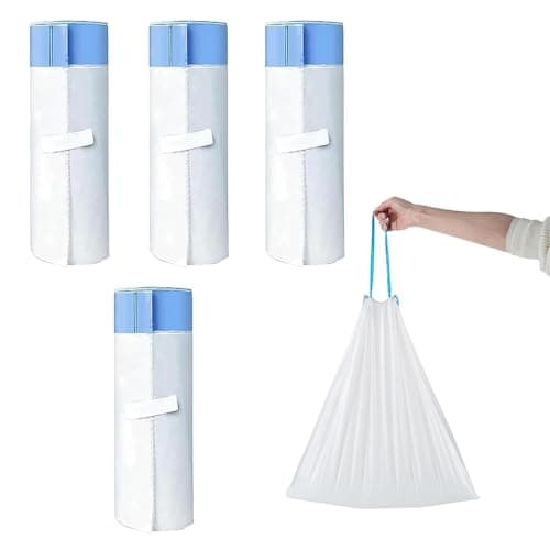 RMAN Lot de 60 Sacs Litière Chat XXL Durable et Biodégradable pour Grande Bac Litière, Sac à Litière avec Cordon de Serr — 60 X 50 Cm/4 Rouleaux