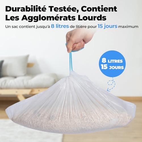 Amicura Cura X1 Sac poubelle - Lot de 3 rouleaux de 60 sacs poubelle auto-nettoyants pour chat | Sans odeur | Indéchirab
