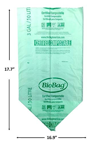 BioBag - Lot de 100 sacs alimentaires compostables pour cuisine, idéal pour la maison, salle de mange, compostage facile