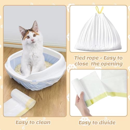Lot de 20 sacs à litière pour chat - Durable et étanche aux liquides - Pour un changement facile de la litière - Appropr