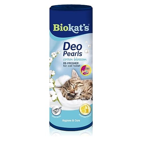 Biokat’s Deo Pearls Fleur de Coton - Complément de litière parfumé pour chats - Offre fraîcheur et agglomérats compacts