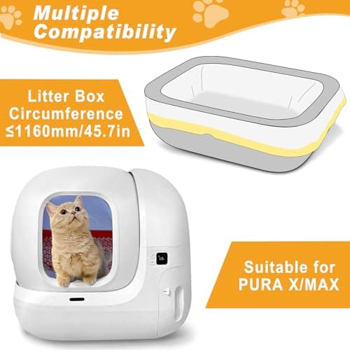 PURA X/MAX 60 Sac Litiere Chat Épais et Résistants |5 Mils - 58 x 35cm avec Cordon de Serrage - Sac Poubelle Litiere Cha