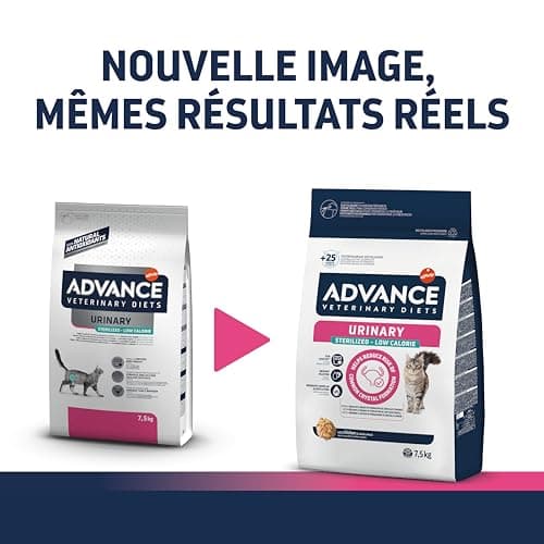 **Advance Veterinary Diets Métabolisme Urinaire Croquettes pour Chats 7,5 kg – Perte de poids & Santé Urinaire (Sac de 1