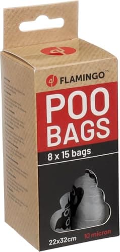 Flamingo Lacha Sacs à Déjections Canines Extra-Résistants 120 Pièces pour Labrador Beagle Bulldog Jack Russell Noir Arge