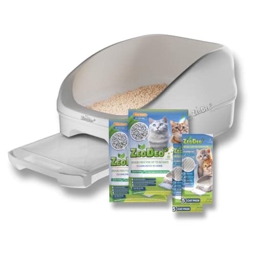 ZeoDeo Granulés de Litière pour Chats à la Zéolite Naturelle Double Couche 1.8 kg - Litière pour Chat Populaire aux État