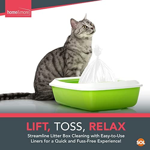 Sac à litière jetable XL pour chat - Lot de 10 - 56 x 70 cm - Litière jetable pour chat - Sac litière chat XL - Lot 10 s