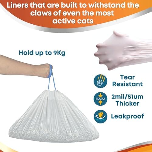 PetCellence 20 Sac Litière Chat XL Résistant aux Rayures | Pour chats | Poubelle Litière Chat Élaguant | Taille 97 cm x