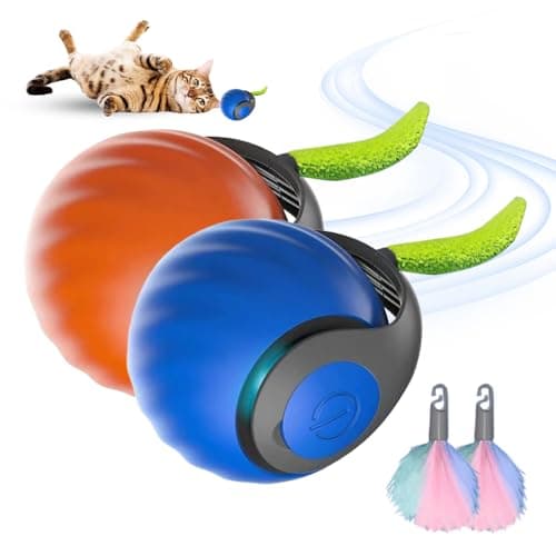 GMTEO Jouet interactif pour chats bleu, attrayant et intelligent, parfait pour les chats intérieurs (Bleu)  
GMTEO Jouet — Bleu + Orange