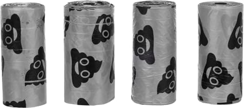Flamingo Lacha Sacs à Déjections Canines Extra-Résistants 120 Pièces pour Labrador Beagle Bulldog Jack Russell Noir Arge — Argent 60 Pièces