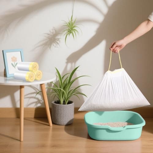 Sac à Litière pour Chat 30 Pièces Forte Capacité Résistant à La Déchirure 940*457MM Anti-Fuite Cordon de Serrage