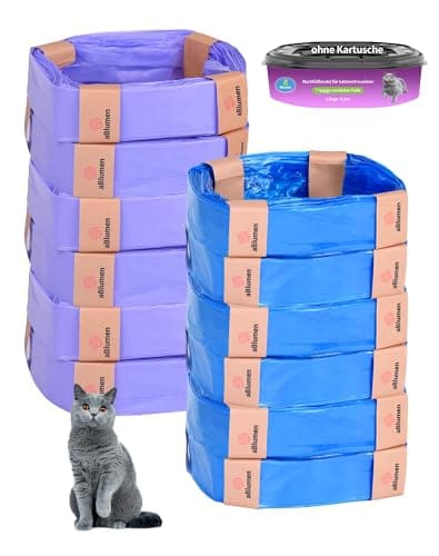Sac-litière A aBlumen 12 Pièces Compatible Litter Genie LittyCat Couples Recharge Poubelle Couche — Bleu + Violet