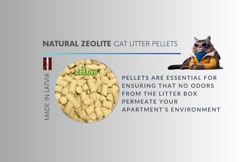 ZeoDeo Granulés de Litière pour Chats à la Zéolite Naturelle Double Couche 1.8 kg - Litière pour Chat Populaire aux État