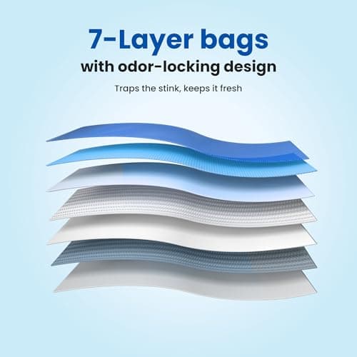 Neakasa Lot de 48 sacs de recharge XXL pour poubelle à litière pour chat, excellente étanchéité EVOH 7 couches pour cont