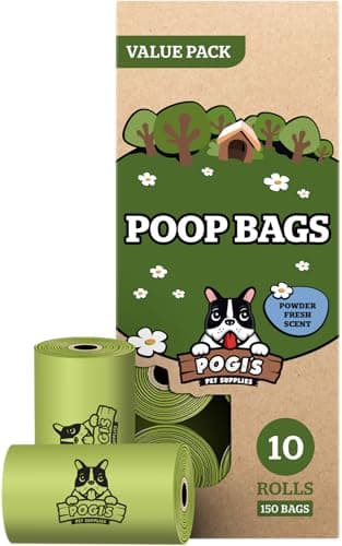 Sacs à crottes Pogi – Résistants et Grande Taille – Parfum Frais – 10 Rouleaux de 150 Sacs