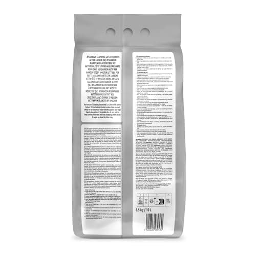 Litière pour chat agglomérante sans parfum avec charbon actif d'Amazon, 10L (1 paquet)