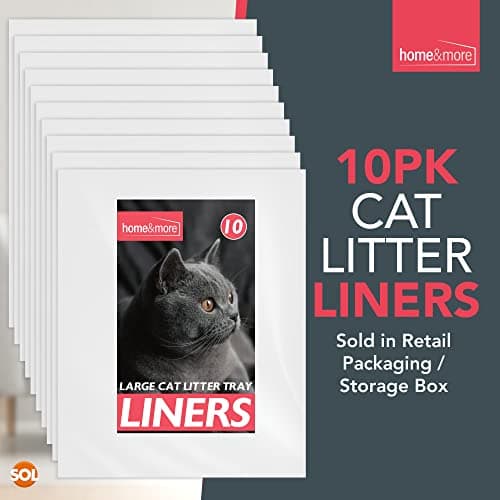 Sac à litière jetable XL pour chat - Lot de 10 - 56 x 70 cm - Litière jetable pour chat - Sac litière chat XL - Lot 10 s