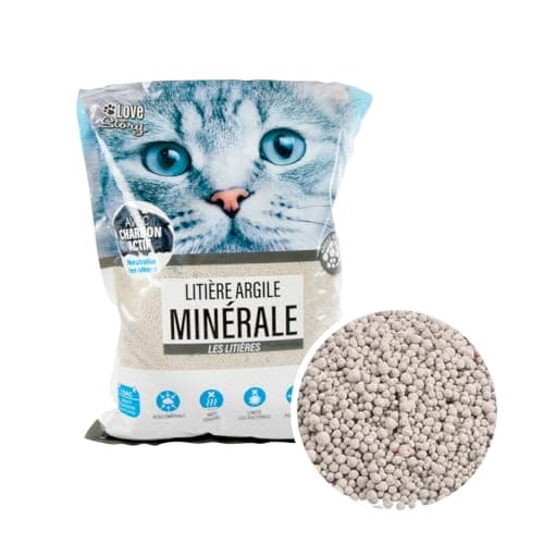Love Story - Litière minérale bentonite enrichie au charbon actif 5L pour chats à l'intérieur