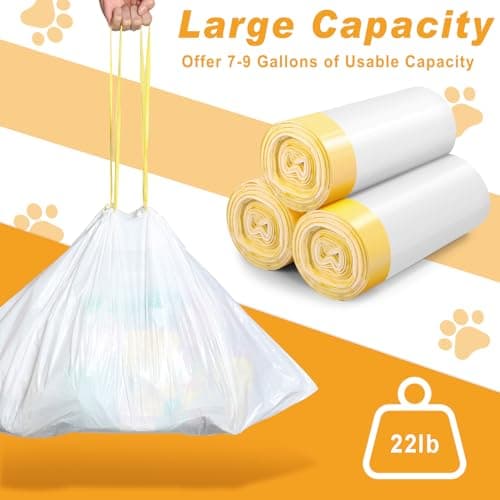 PURA X/MAX 60 Sac Litiere Chat Épais et Résistants |5 Mils - 58 x 35cm avec Cordon de Serrage - Sac Poubelle Litiere Cha