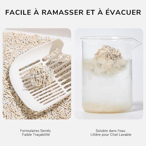 FUKUMARU Litière pour Chat en Tofu Super Absorbante, Facile à Nettoyer et Faible Résidu, Contrôle des Odeurs, 10,8 kg, L