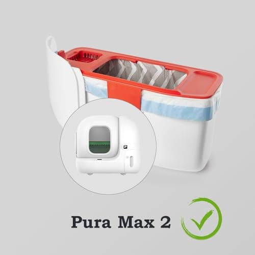 BUNMO Sacs à déchets pour chats PURA Max, PURA Max 2 et PURA X - 5 rouleaux de 20 pièces chacun - 100 pièces au total -