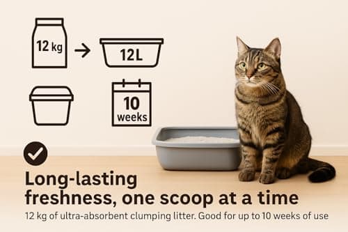 Litige pour chats Flamingo - Parfum neutre - Granulés de charbon - 12KG pour 10 SEMAINES - Origine Canada - Neutralise l