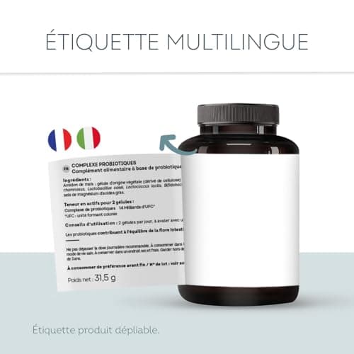 Probiotiques Flore Intestinale Vitavea - 7 Souches - 28 Milliards d'UFC/jour - Transit & Santé Microbiotique - 60 Gélule