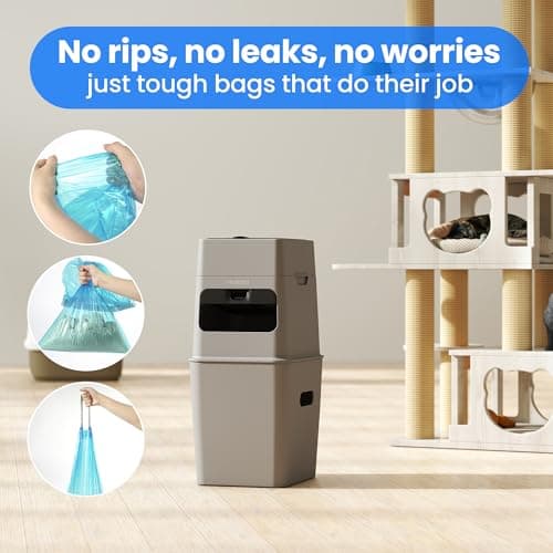 Neakasa Lot de 48 sacs de recharge XXL pour poubelle à litière pour chat, excellente étanchéité EVOH 7 couches pour cont