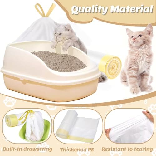 Lot de 20 sacs à litière pour chat - Durable et étanche aux liquides - Pour un changement facile de la litière - Appropr