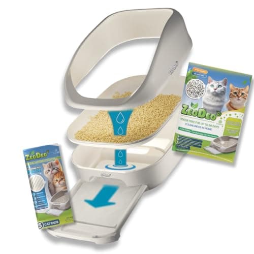 ZeoDeo Granulés de Litière pour Chats à la Zéolite Naturelle Double Couche 1.8 kg - Litière pour Chat Populaire aux État