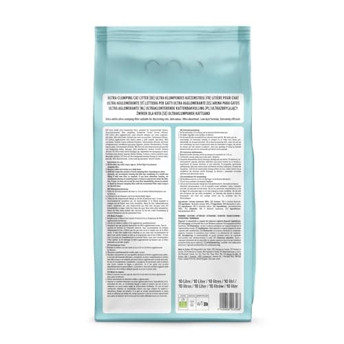 Litière Agglomérante Ultra Blanche pour Chat à Domicile 10 L - 100% Naturelle et Hypoallergénique