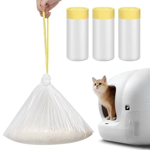 PURA X/MAX 60 Sac Litiere Chat Épais et Résistants |5 Mils - 58 x 35cm avec Cordon de Serrage - Sac Poubelle Litiere Cha