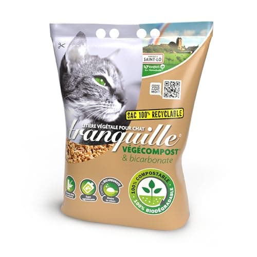 **TRANQUILLE Litière végétale écologique agglomérante 4 L - Pack de 4 pour chats**