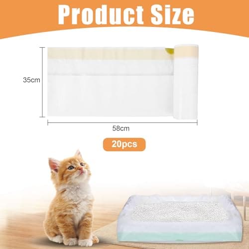 Lot de 20 sacs à litière M indéchirables pour chat - Sacs poubelle extra solides - Inserts hygiéniques pour poubelle à l