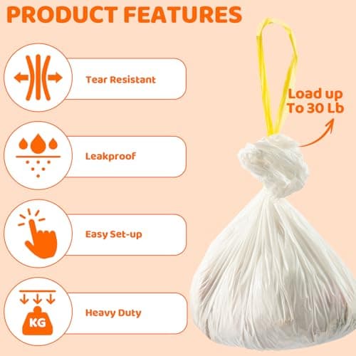 Sacs à litière Jumbo pour Chat - Résistants aux déchirures - 2,5 mm d'épaisseur - Durable - Lot de 50 - 91,4 x 45,7 cm -