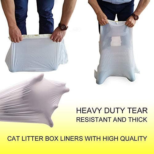 MOLIWEN Sacs à Litière avec Poignées, 91.5 × 45.7 cm pour Chat (Moyenne et Grande Taille), 3 Emballages (21 Pièces) + 1