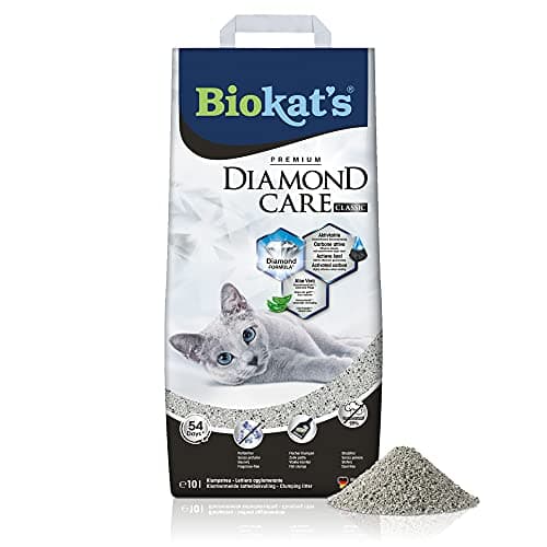 Biokat's Diamond Care Classic - Litière fine pour chats sans parfum au charbon actif et à l'Aloe vera - 1 sac (1 à 10 l)