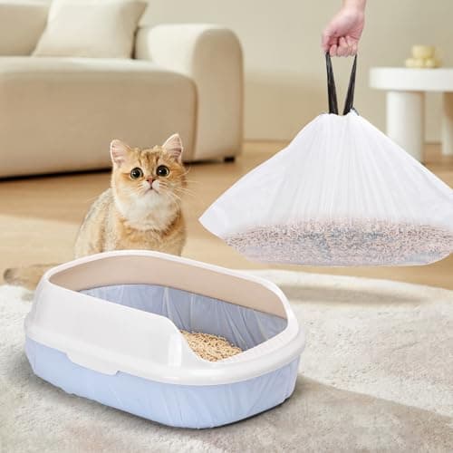 Nobleza Sacs Hygièniques Pour Litière Chat 79 * 45 cm avec Doublures Résistantes aux Griffures et Cordons de Serrage pou