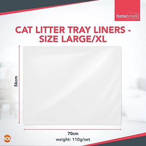 Sac à litière jetable XL pour chat - Lot de 10 - 56 x 70 cm - Litière jetable pour chat - Sac litière chat XL - Lot 10 s