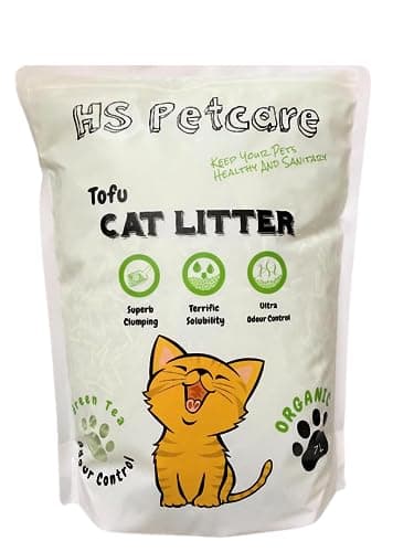 HS Petcare Lot de 3 litières pour chat au thé vert/matcha -Bio - Contrôle des odeurs - Réduit les déchets - Jetables