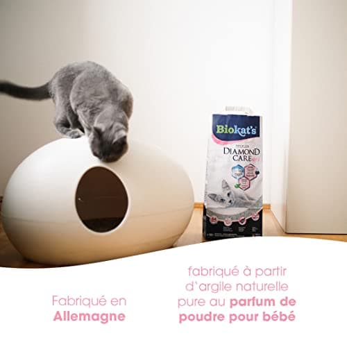 Biokat's Diamond Care Fresh au parfum de talc - Litière fine pour chats - Pour chats sensibles - Absorbe puissamment et