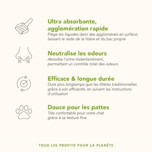 Almo nature - Litière pour chat naturelle --chatons et chats adults- toilettes intérieures--absorbante et sans allergène