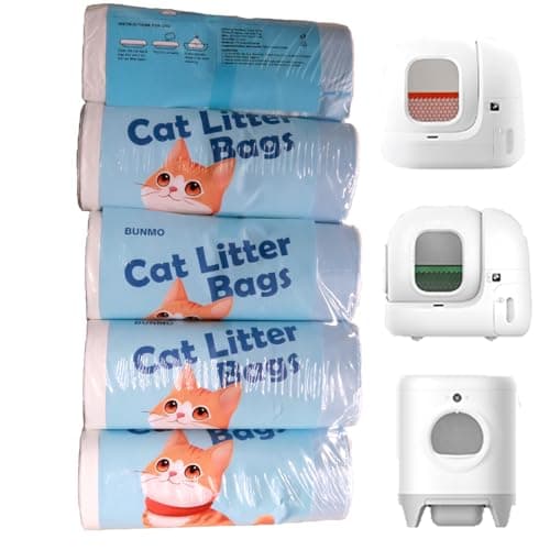 BUNMO Sacs à déchets pour chats PURA Max, PURA Max 2 et PURA X - 5 rouleaux de 20 pièces chacun - 100 pièces au total -