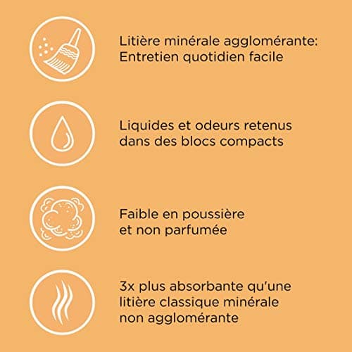 CATSAN Litière minérale agglomérante pour chat pratique et odorante, 3 sacs de 5L