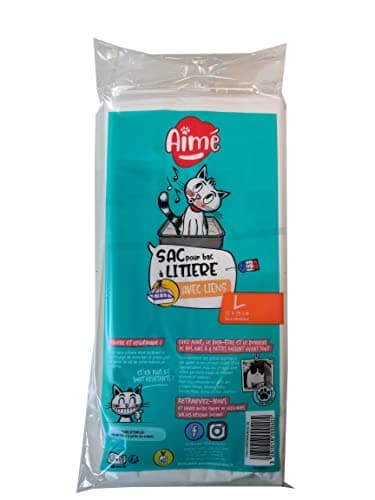 Sacs Litière Aimé x12 Format Universel 55x39 cm pour Chat | Hygiène et Bien-Être | Sacs Refermables