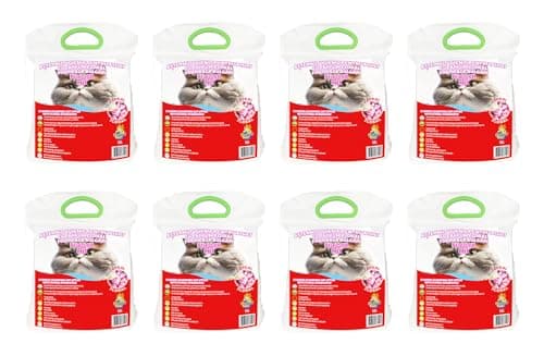 Pufoșii Mei Litière Agglomérante Hygiénique pour Chat – Parfum Floral | 8 x 10 L Pack Économique